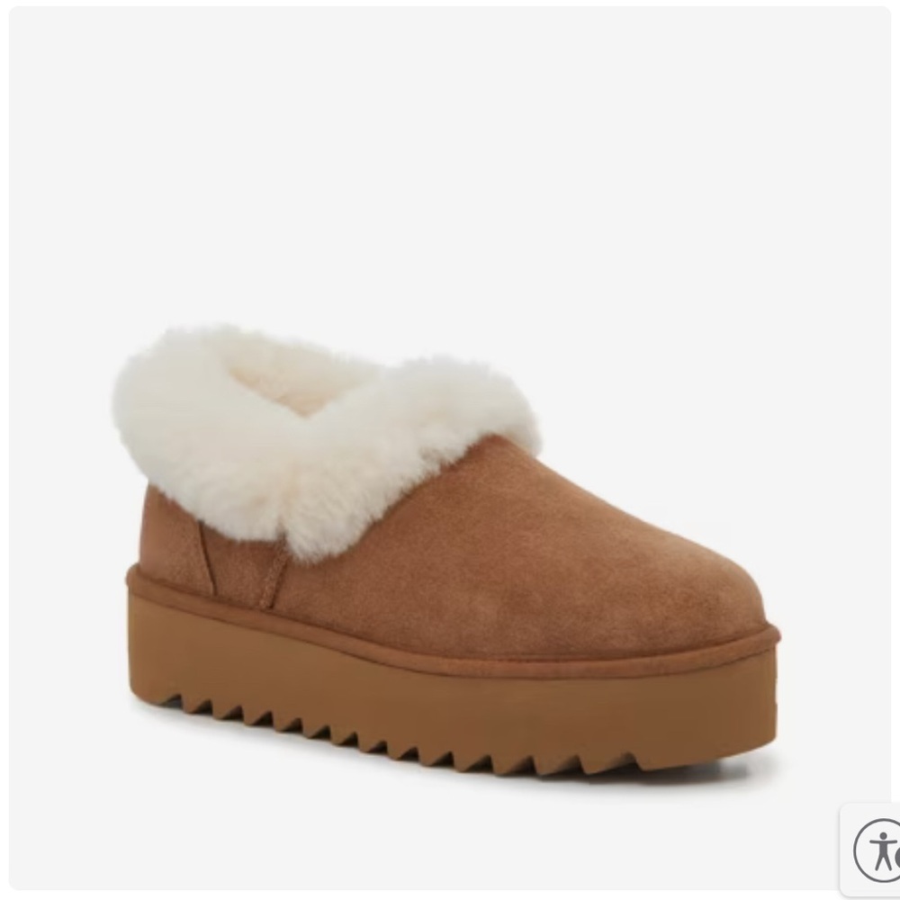 New UGG Nita Platform Slipper in Chestnut Brown Size 7